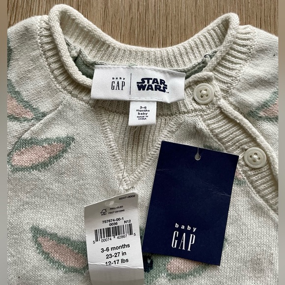 NWT Baby Gap Knitted Yoda Romper - Size 3-6 Months - Picture 3 of 6